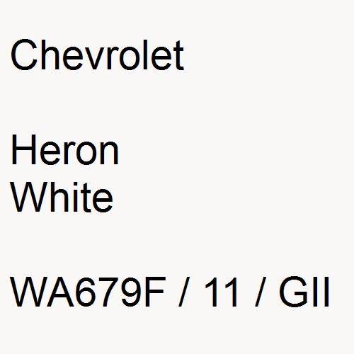 Chevrolet, Heron White, WA679F / 11 / GII.